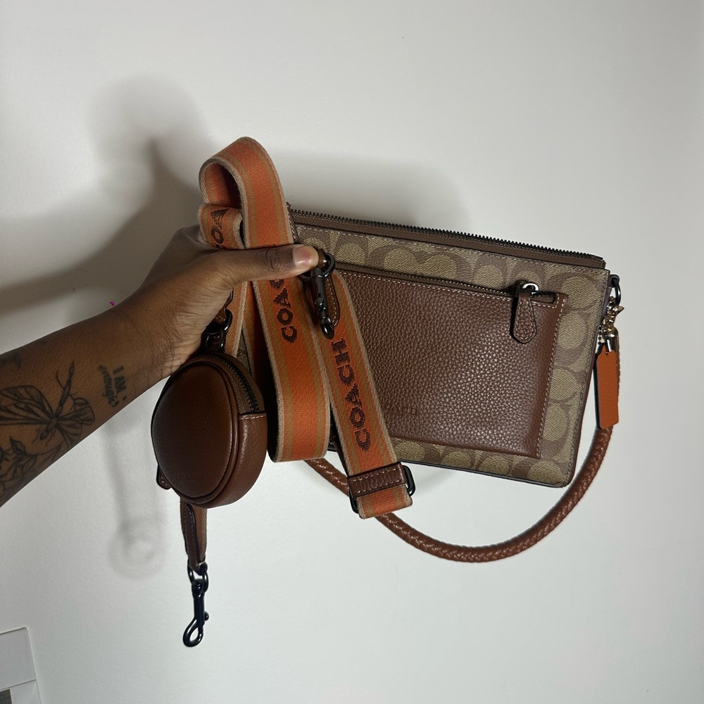 Coach Brown and Tan Crossbody Bag - Picture 3 of 4
